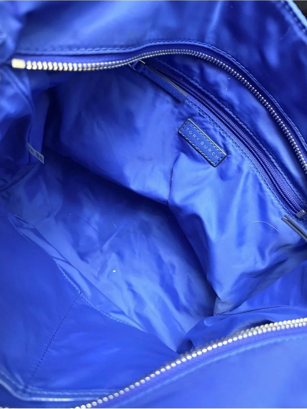 Tory Burch Quinn Blue Nylon Tote Bag